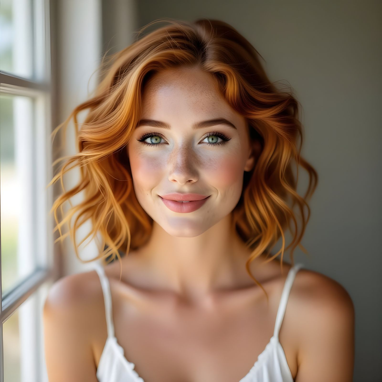 Strawberry Blonde Beauty in Natural Light Portrait