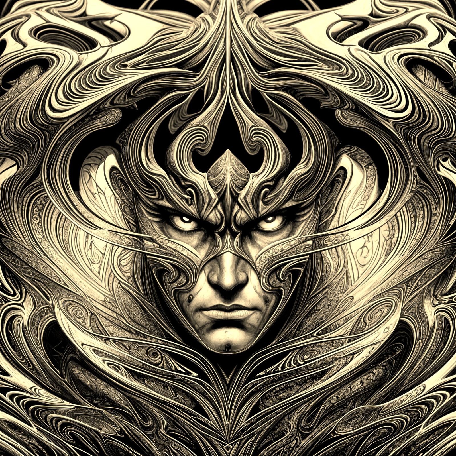 Moody Abstract Fractal in Comic Book Style