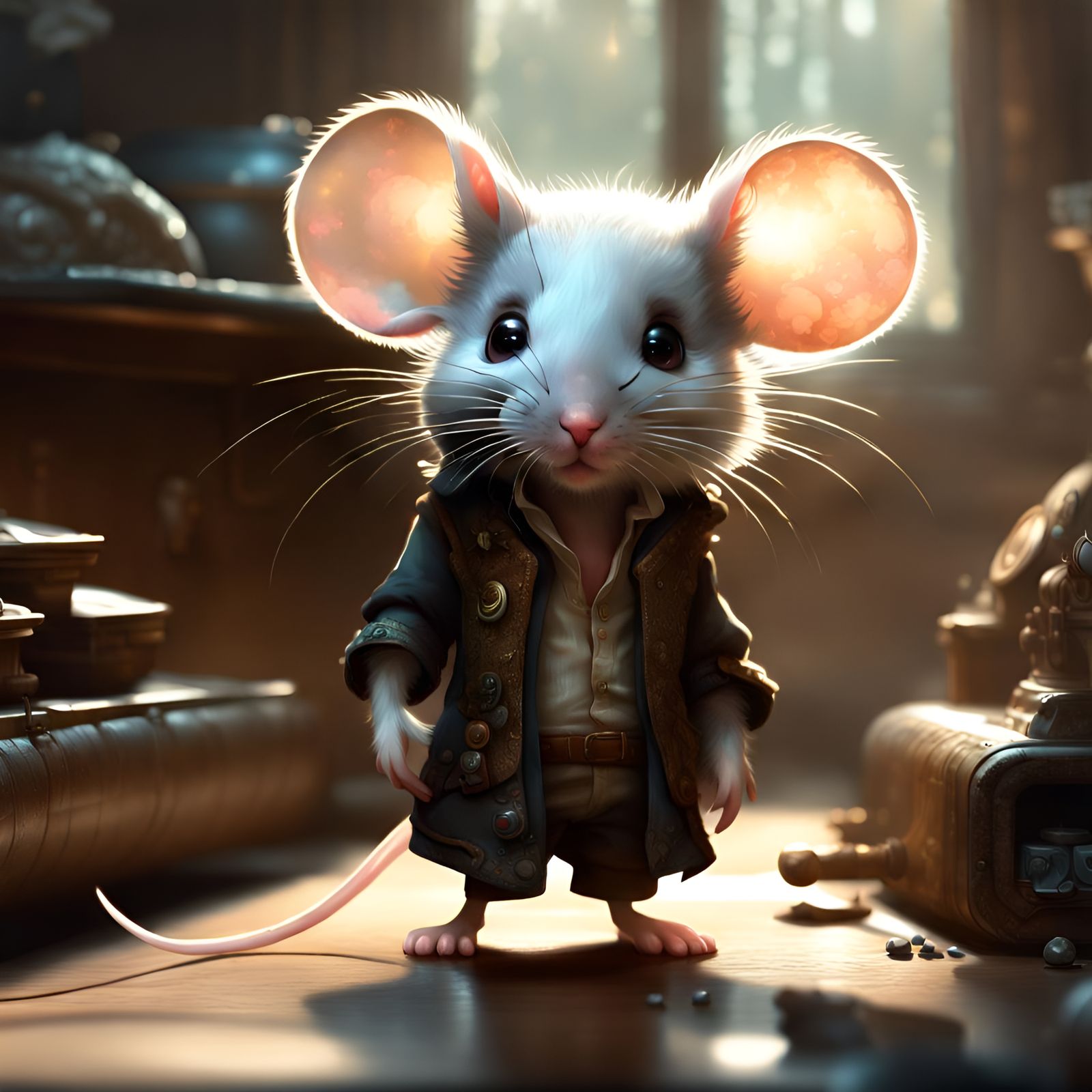 Adorable Mouse in a House on a Sunny Day