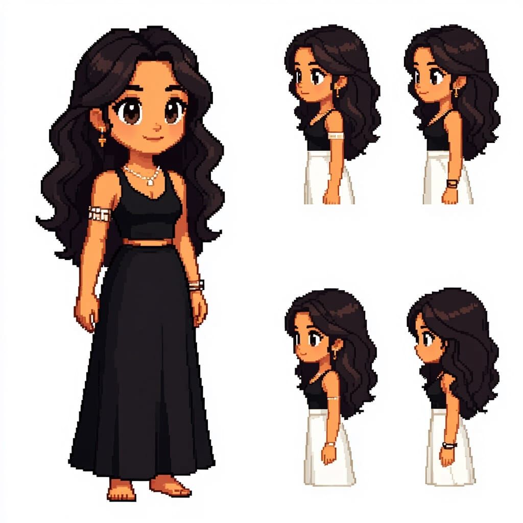 Everskies Style Pixel Art Character with Jewelry