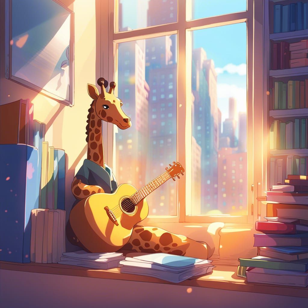 Toy Giraffe Plays Guitar: Anime Key Visual