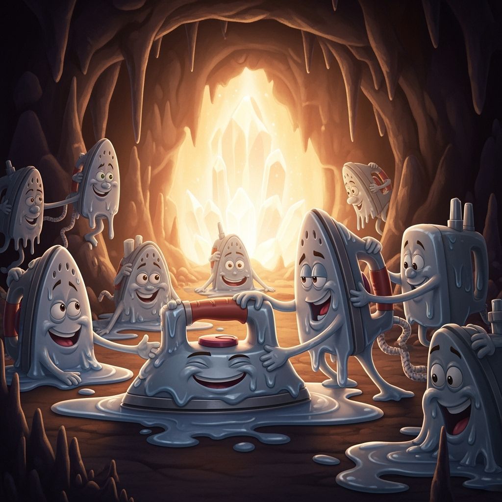 Melting Ironing Machines Massaging in a Cave: Pixar Style