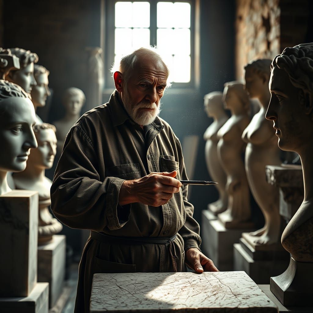 A Master Sculptor's Gentle Touch Shapes Timeless Art