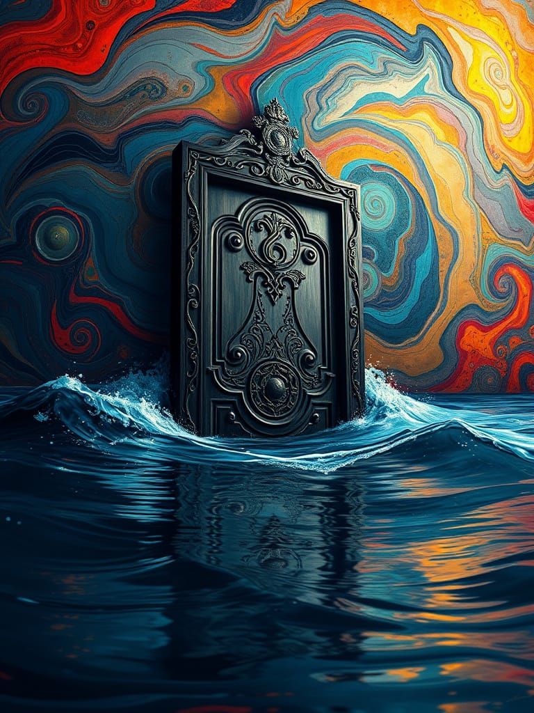 Ocean Door in Abstract Expressionist Style