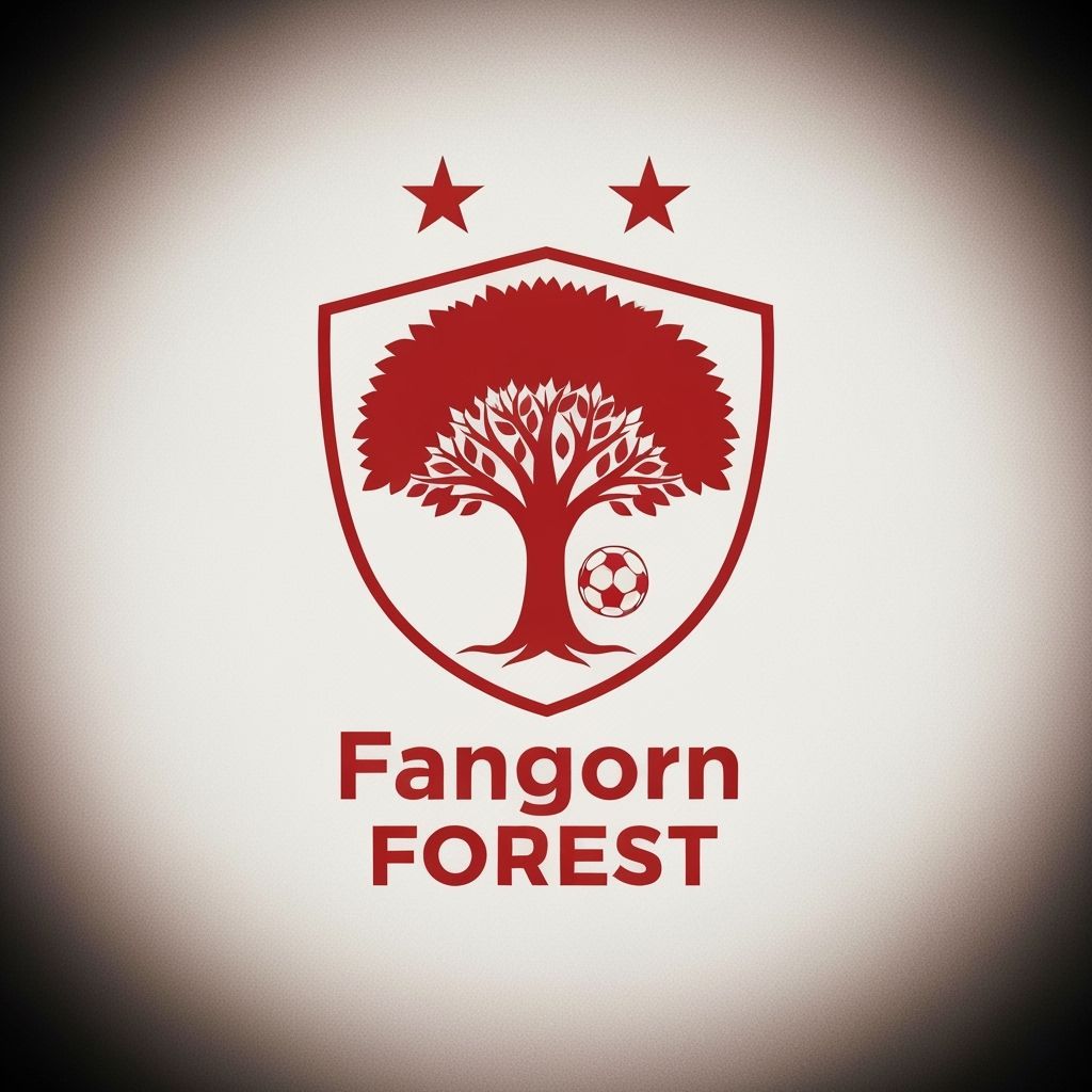 Red Shield With Tree, Soccer Ball, and Stars