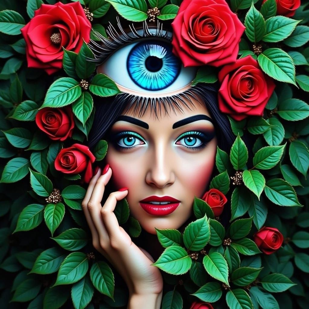 Surreal Human-Organic Fusion in Digital Illustration