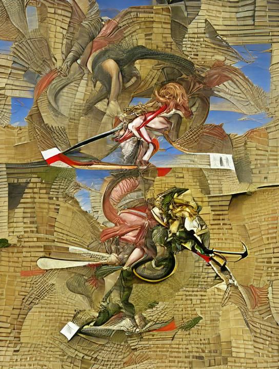 St Michael Slaying Dragon in Renaissance Style