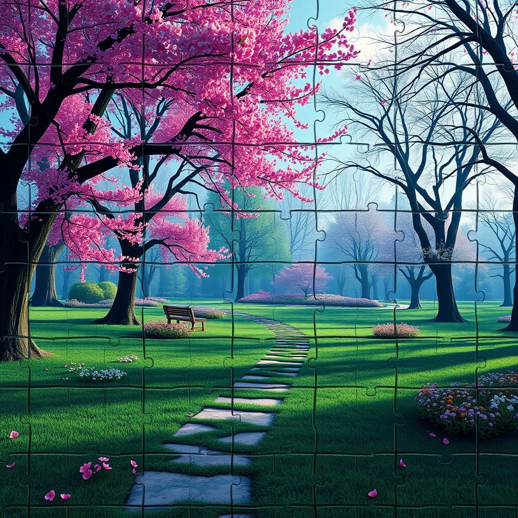 Spring Park Mosaic in Vibrant Colors