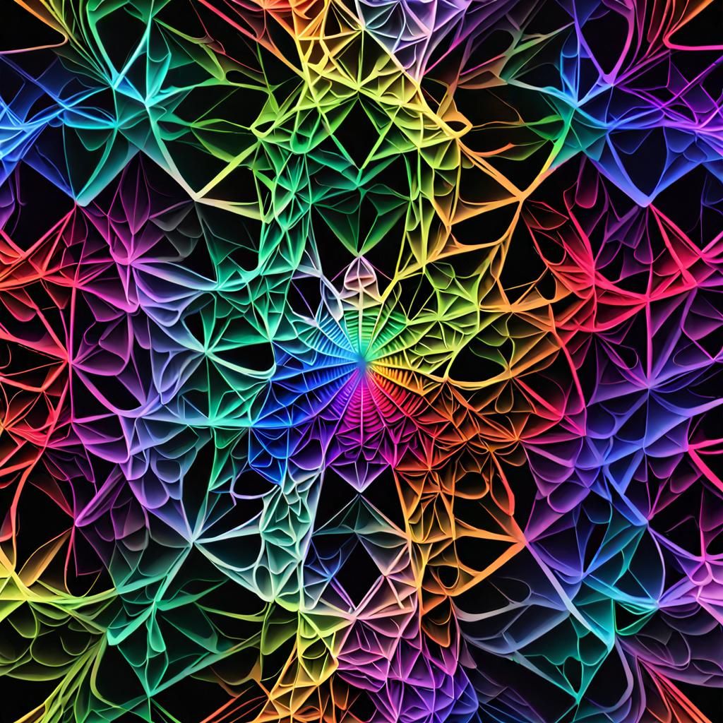 Striking 3D Geometric Abstract with Fractal Geometry