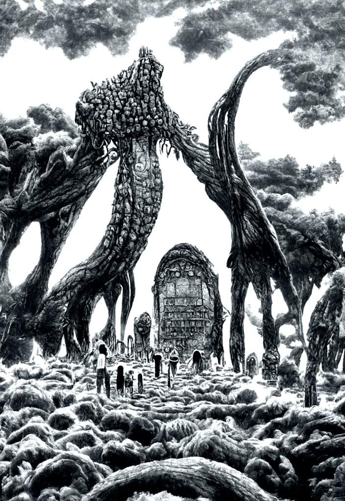 Grayscale Gothic Manga of Abyssal Demon Cemetery