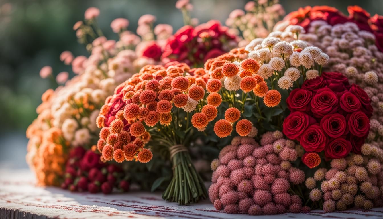 Vibrant Floral Bouquet with Dahlias and Japanese Berries
