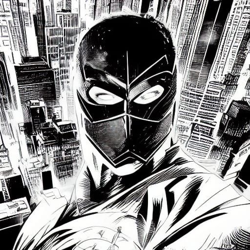 Vigilante Hero Soars Above the City in Classic Comic Book St...