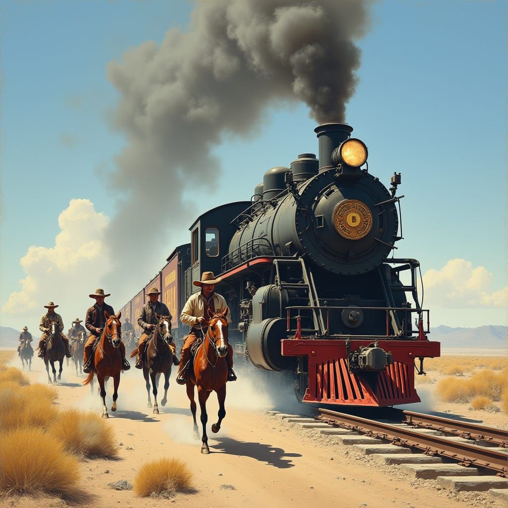 Uma locomotiva a vapor de aparência robusta e imponente cort...