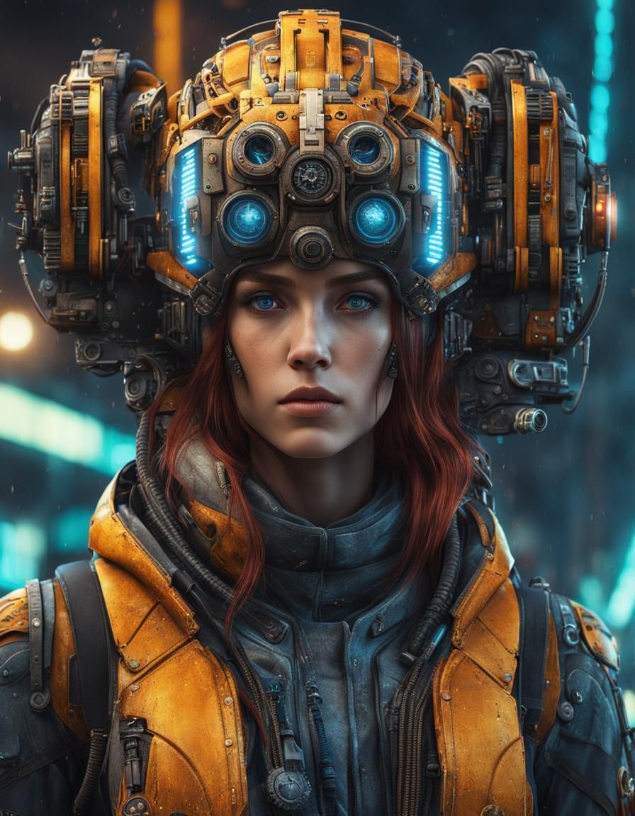 (Masterpiece), best quality, expressive eyes, perfect face, cyberpunk post-apocalyptic sci-fi bio-mechanical fantasy cos...