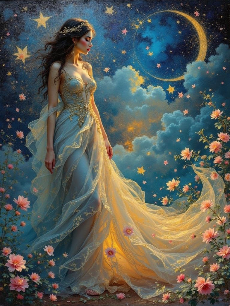 Ethereal Muse Embodying Celestial Serenity