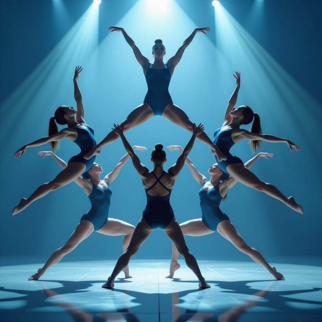 Acrobatic Women Form Human Pyramids with Grace