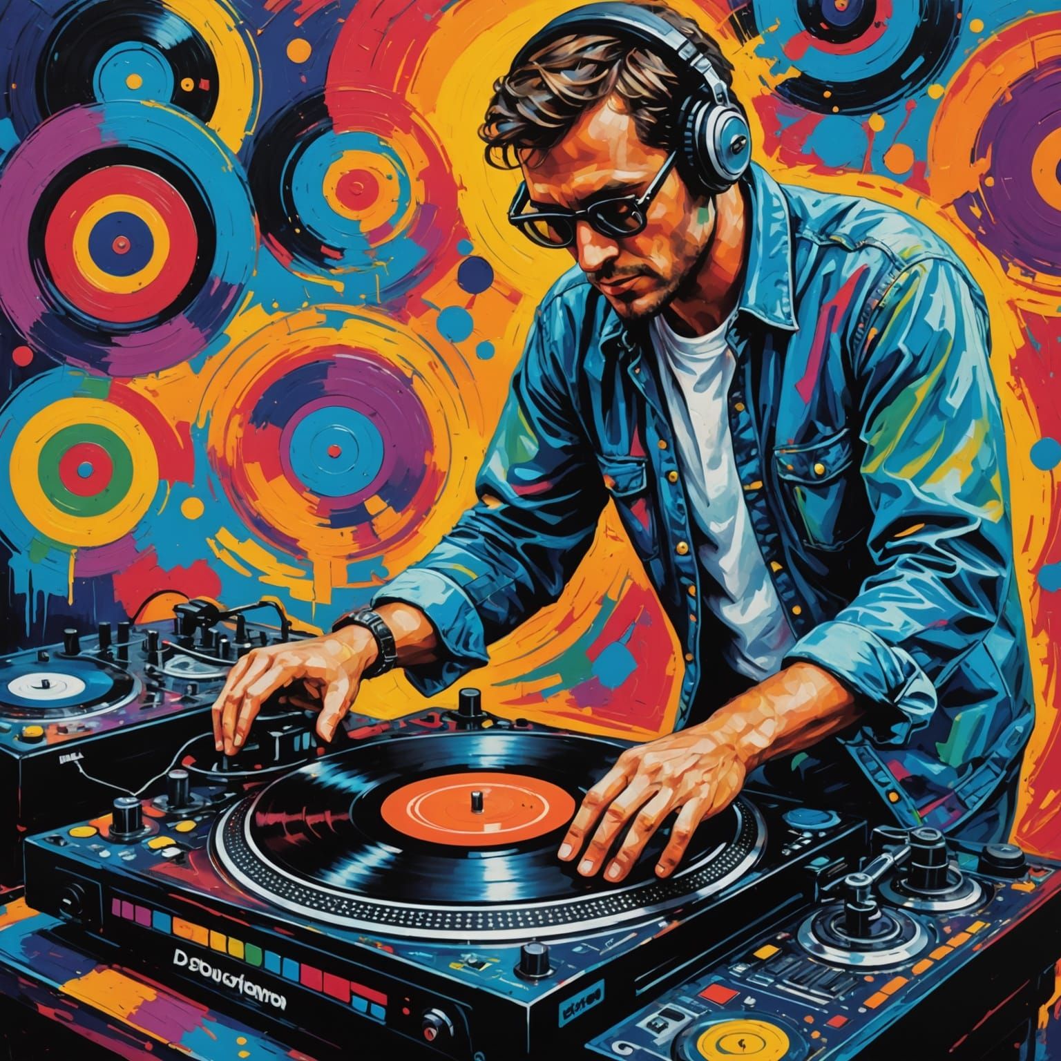 Psychedelic DJ Turntables with Masterful Player