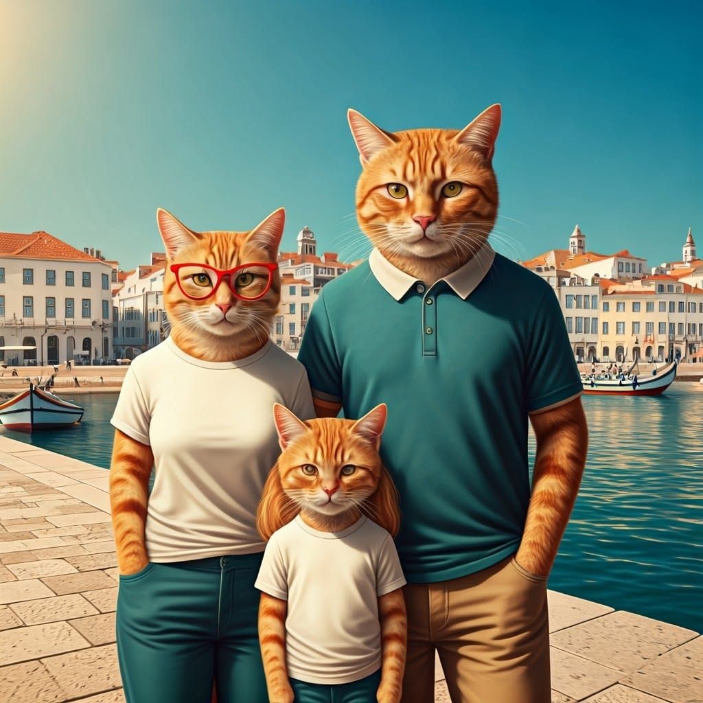 Ginger Cat Family Holiday in Aveiro, Portugal