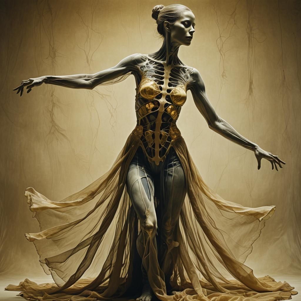 Surreal Elegance in Glowing Shadows