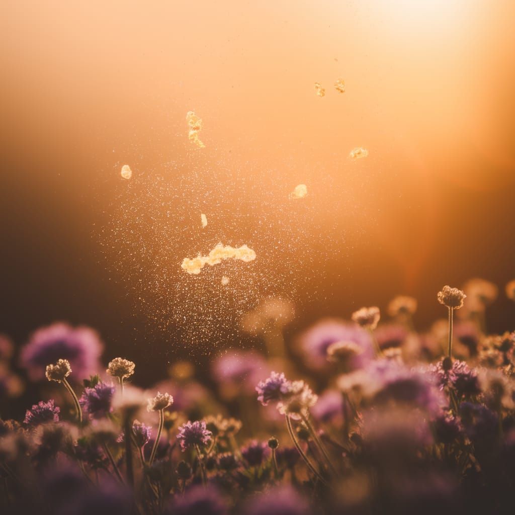 Whimsical Golden Yeast Blooms Amidst Wildflowers