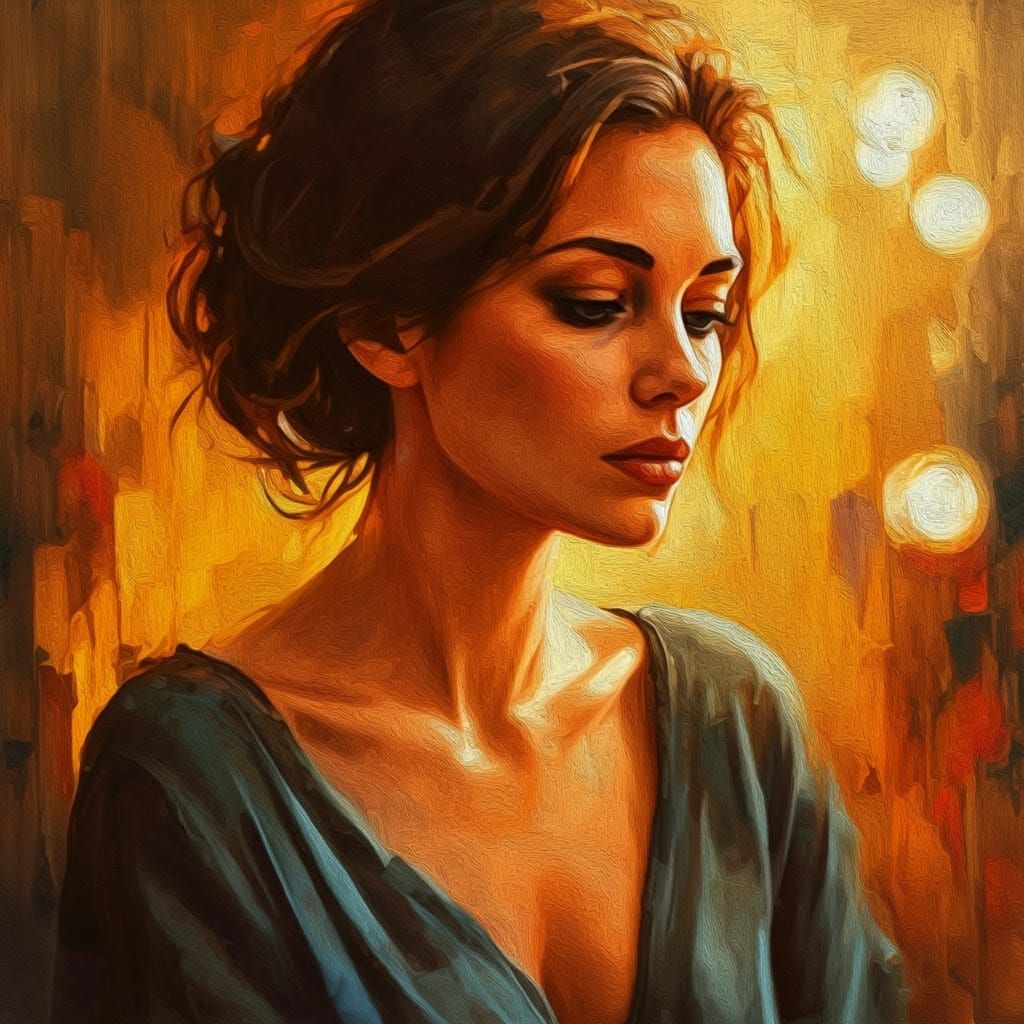 Expressive Portrait in Warm Golden Light