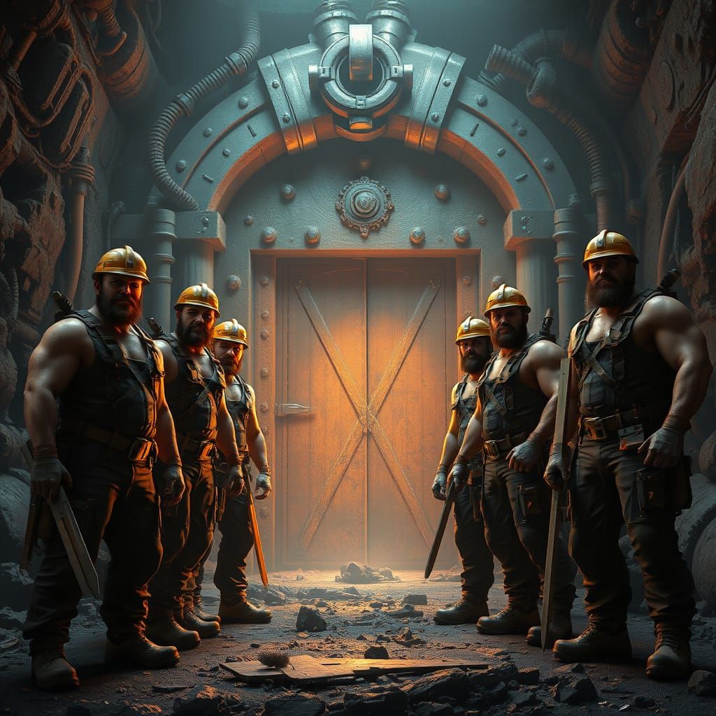 Steampunk Explorers Discover Ancient Doorway