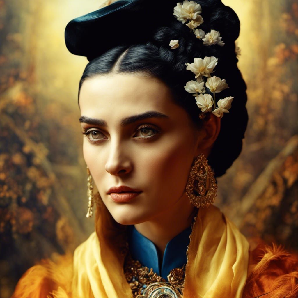 Fiery Demon Portrait in Graveyard, Hyperdetailed Art