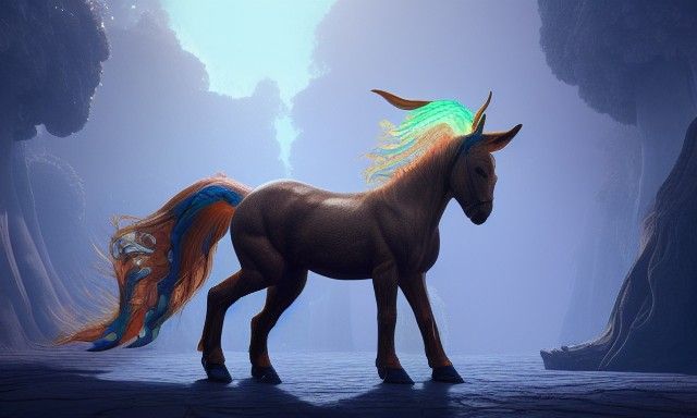 Centaur with Fractal Skin in Photorealistic Style