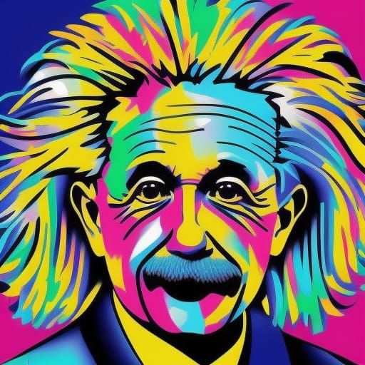 Bright Pop Art of Albert Einstein