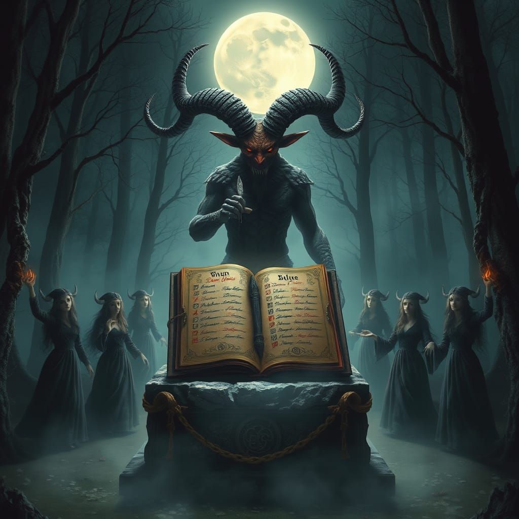 Dark Ritual in Misty Forest, Demonic Book Signing