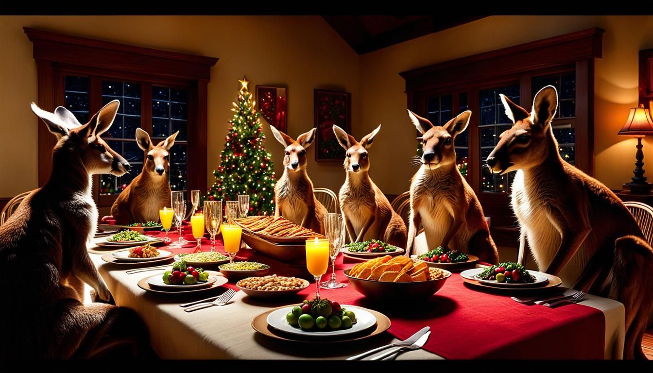Festive Kangaroo Holiday Celebration in UHD