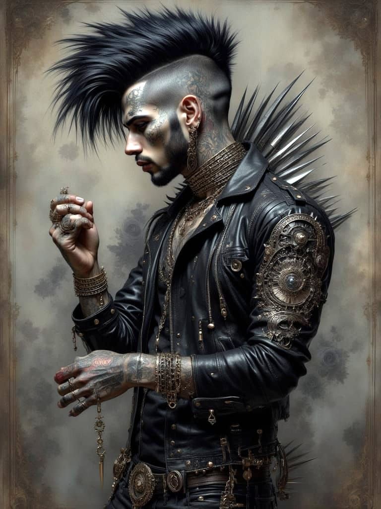 Metalhead Arabic Man in Renaissance Oil Painting