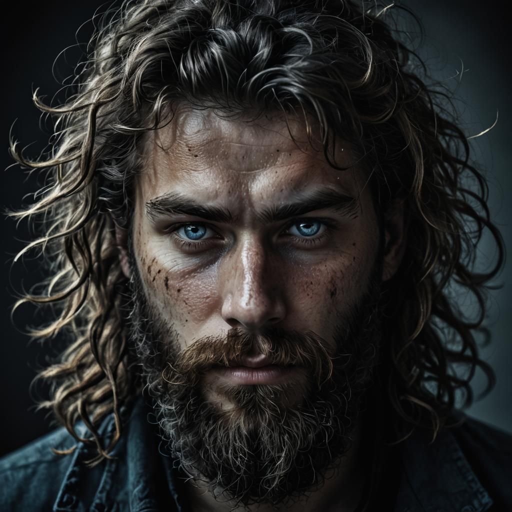 Dramatic Dark Fantasy Portrait in Oil Painting Style