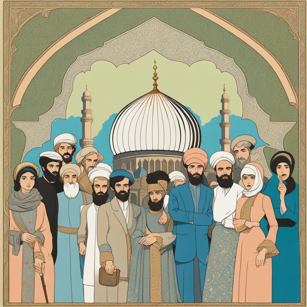 1979 Islamic Revolution in George Barbier Style