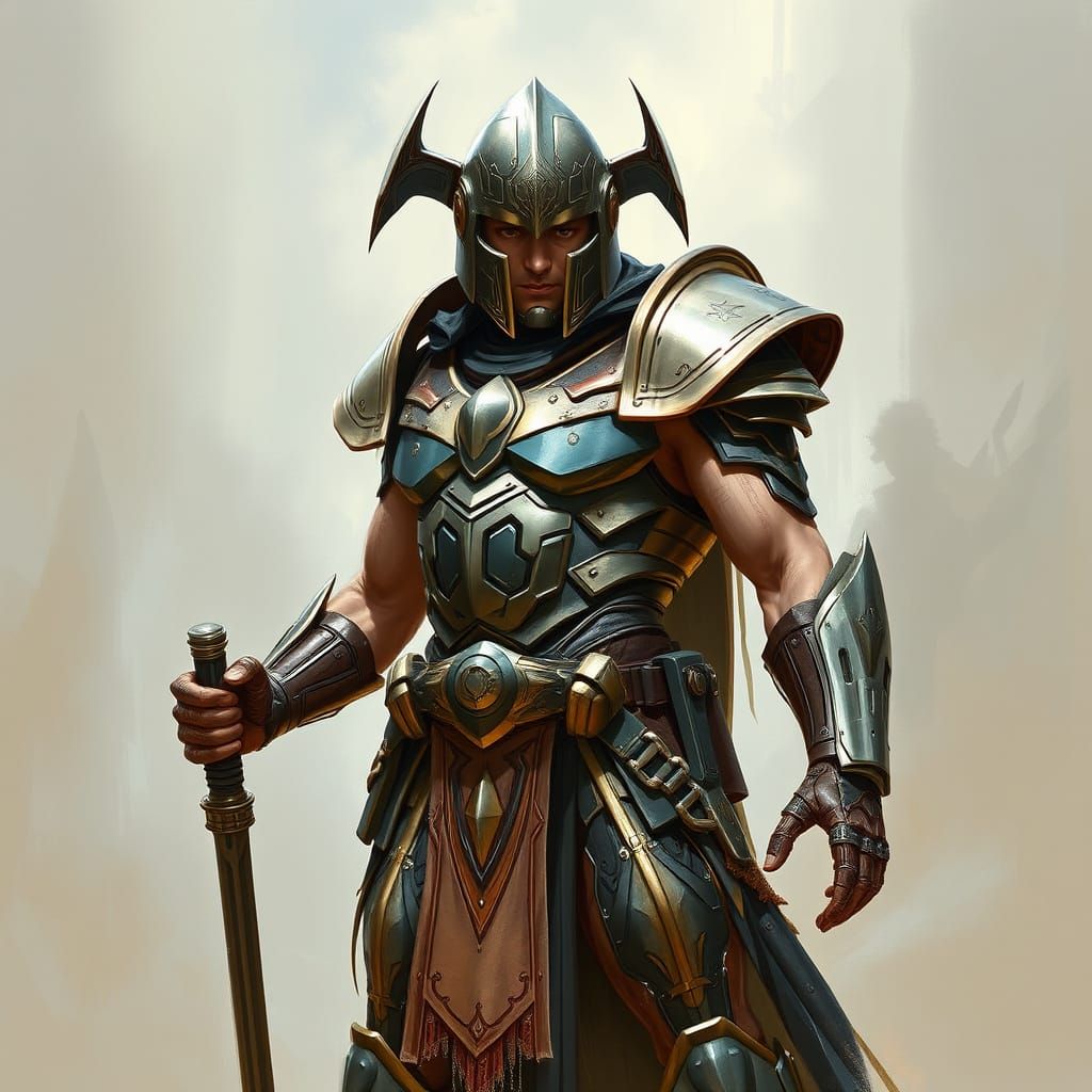 Fearless Warrior in Cyberpunk Armor