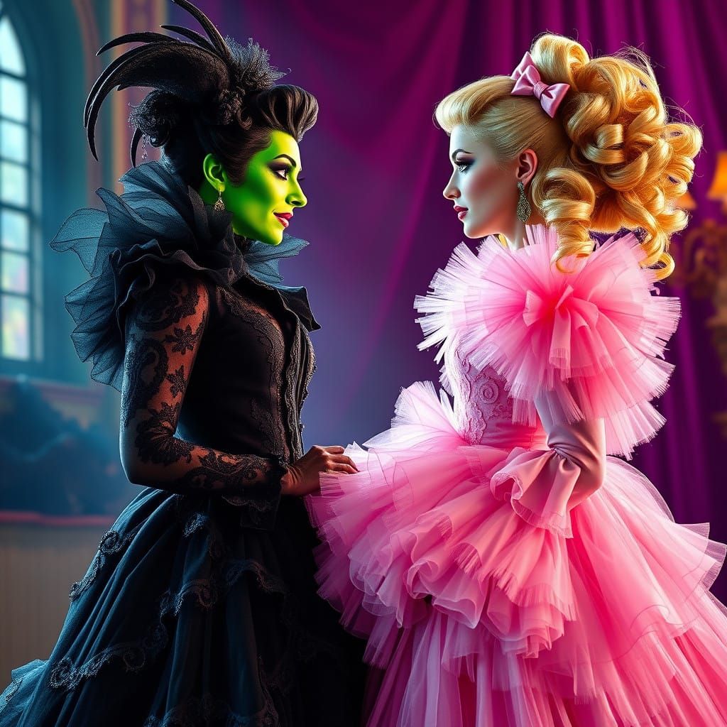 Emerald Empress Confronts Pastel Princess in a Vibrant Victo...