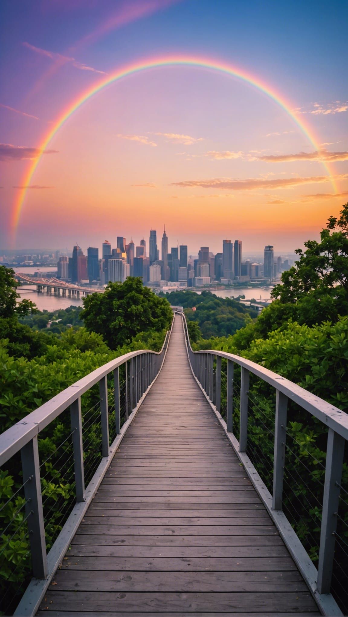 Magical Rainbow Bridge: Professional Photography with Bokeh