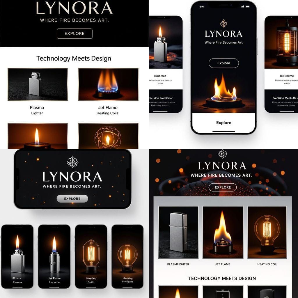 Luxury Mobile Homepage Design: Fire Becomes Art