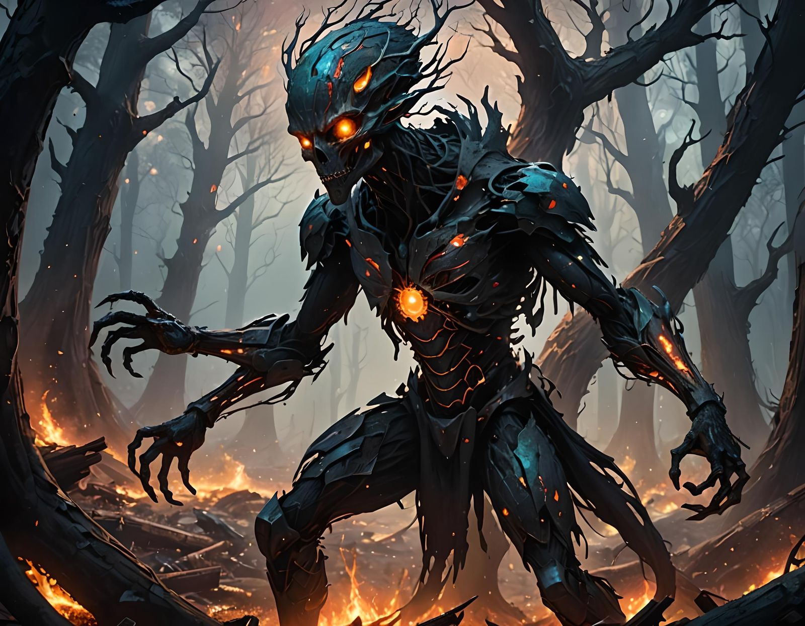 Darkness Takes Form: A Fantastical Digital Painting