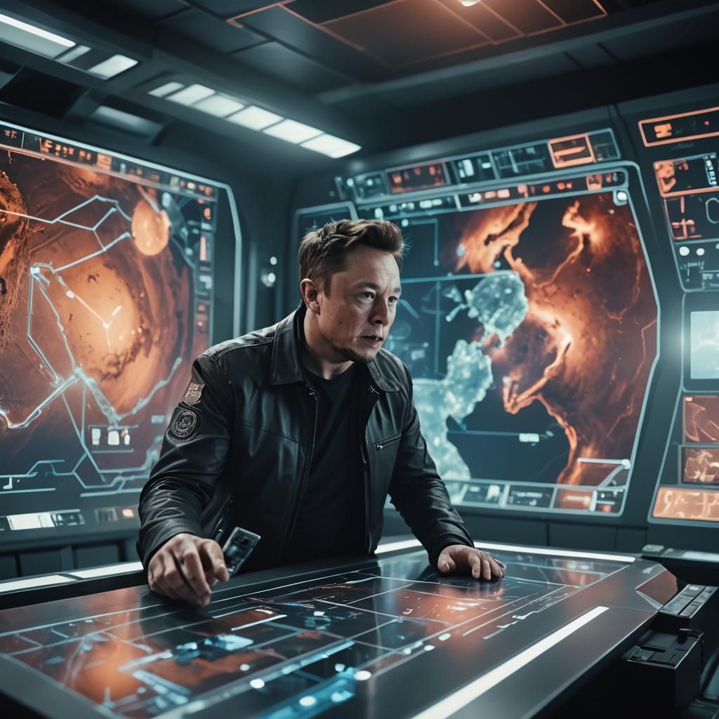 Elon Musk on Mars: Cinematic Film Still