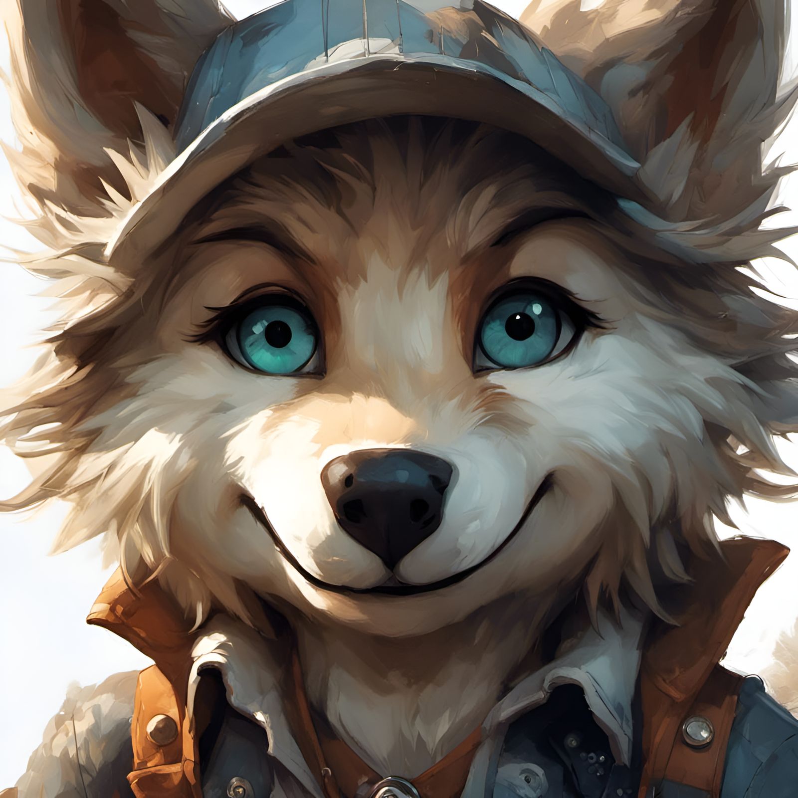 Anthropomorphic Wolf Golfing, 3D Maximalist Portrait