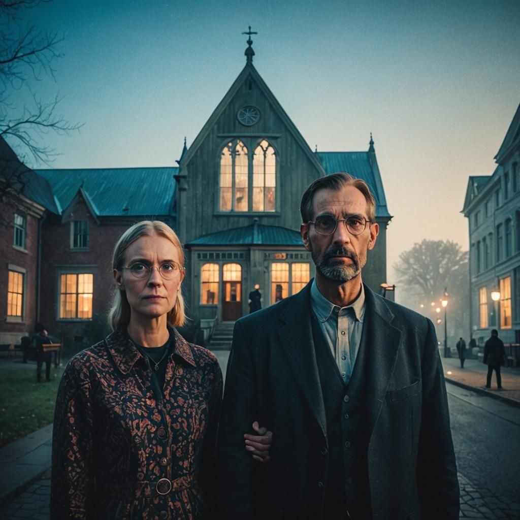 Realistic American Gothic in Urban Street Photography Style