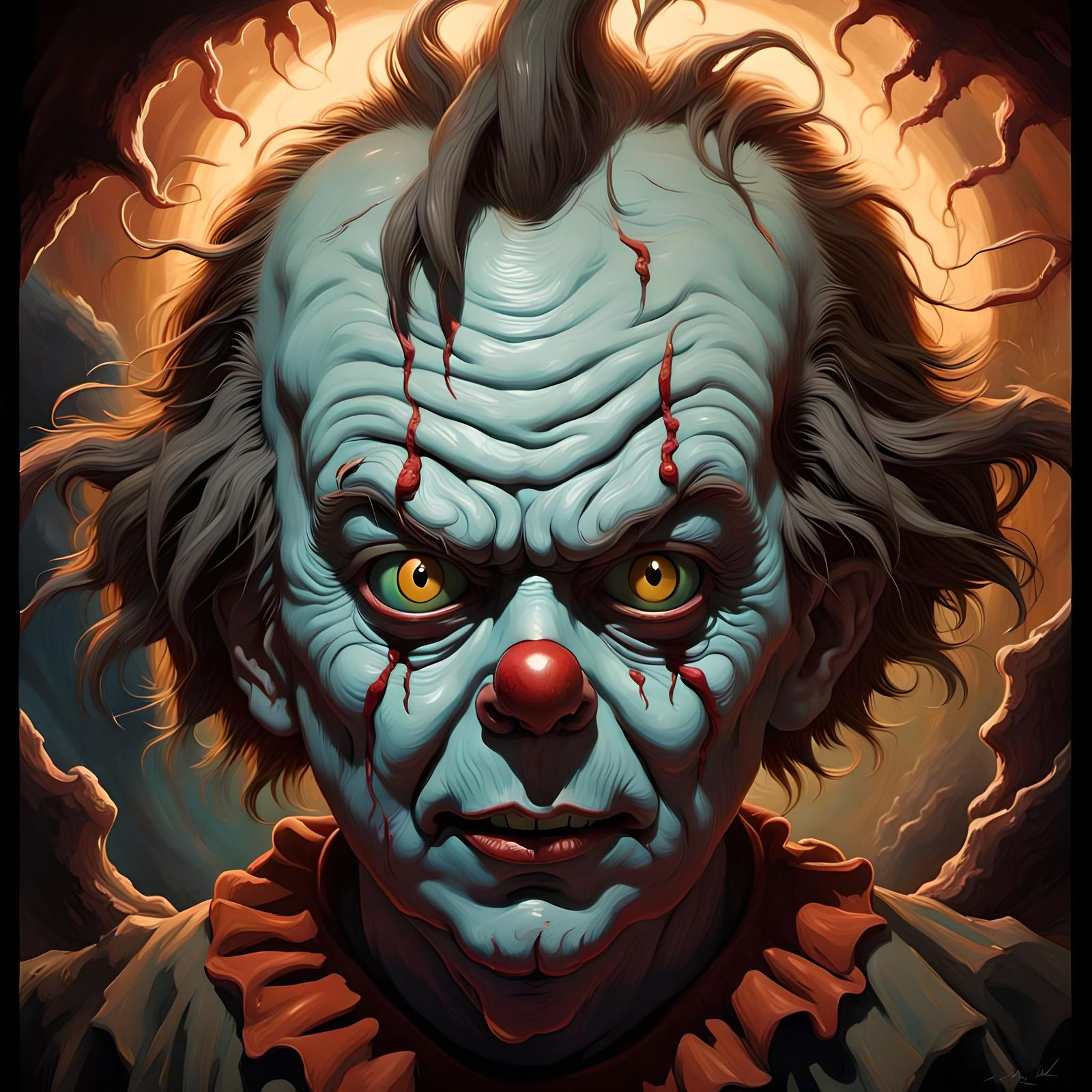 Sinister Clown in Studio Ghibli Style