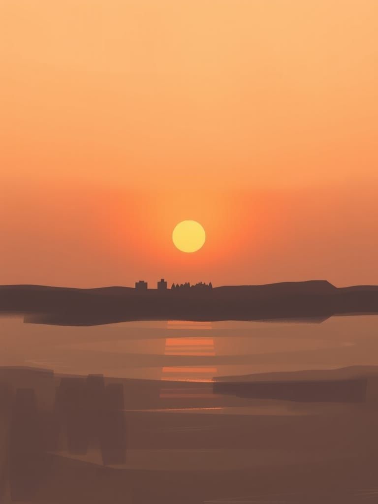 Minimalist Sunset Art Inspired by Rothko and Hockney