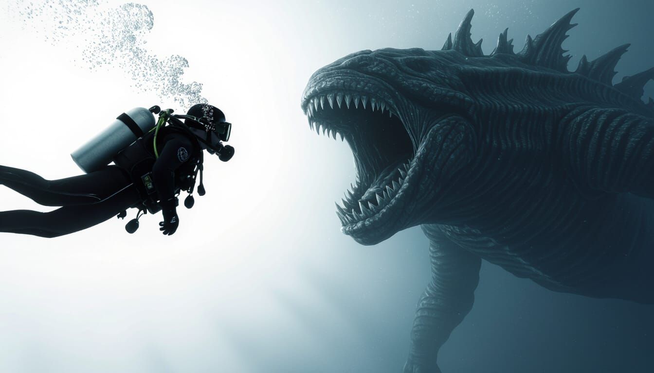 Deep Sea Diver Encounters Colossal Sea Monster