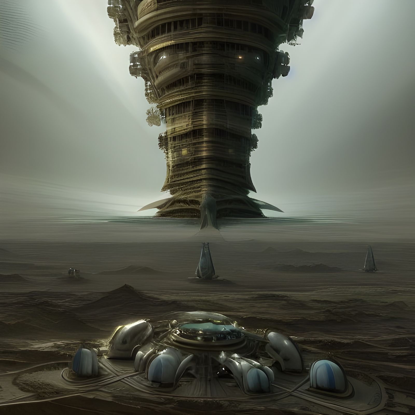 Epic Bacteriophage Starship in Dramatic Digital Painting