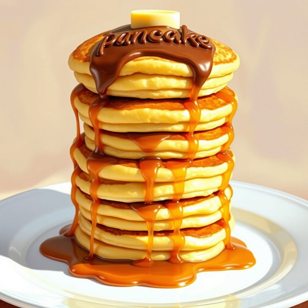 Pancakes with Nutella in Still Life Style
