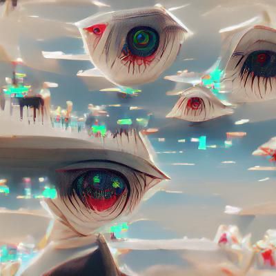 Surreal Composition with a Thousand Eyes