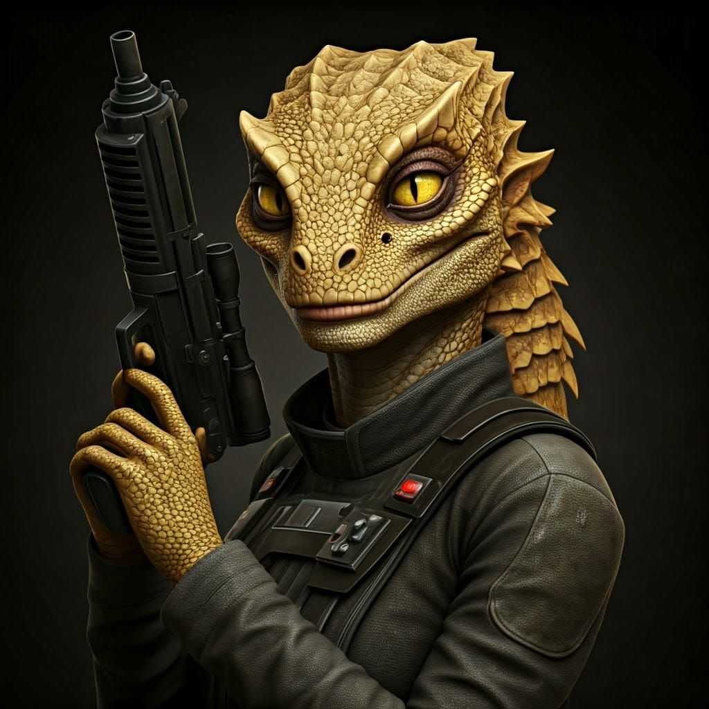 Female Lizard Humanoid Portrait in Photorealistic Style