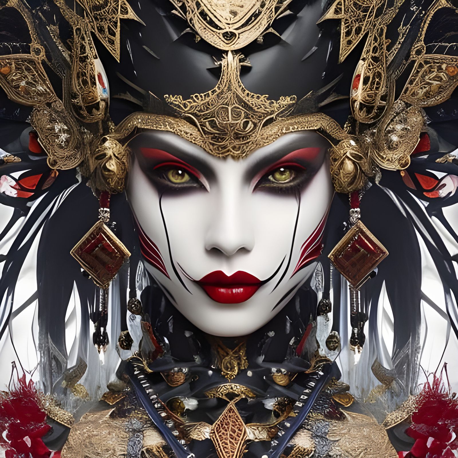 Gothic Porcelain Beauty with Labyrinth Face Paint